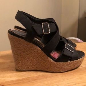 Madden Girl black wedge sandals